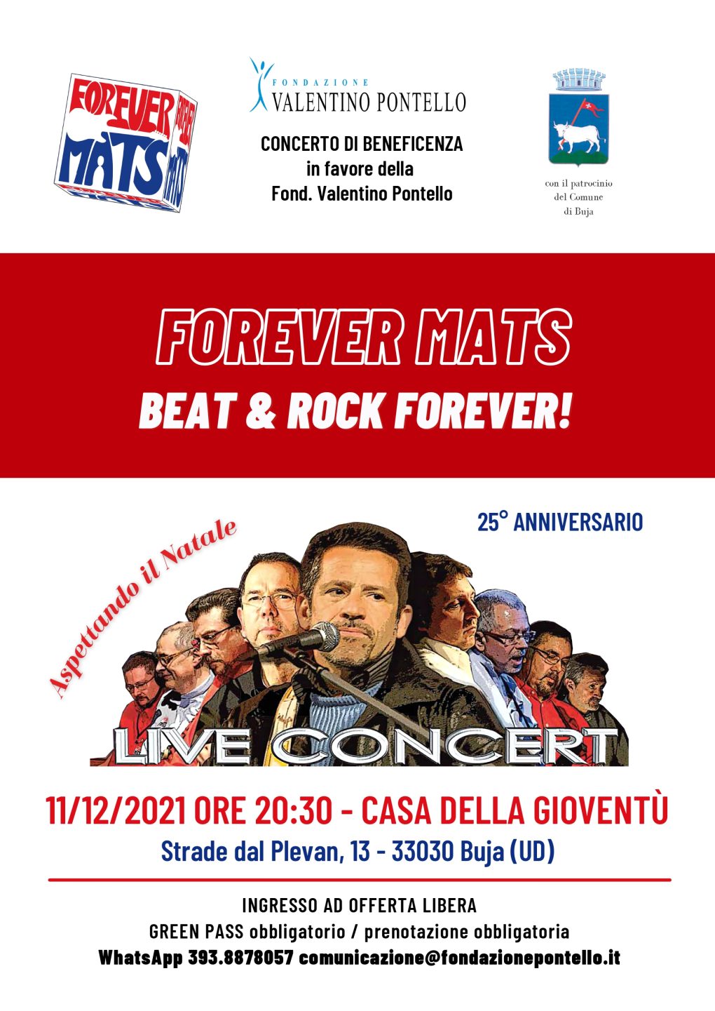 Locandina Forever Mats Buia 11-12-2021 per Fondazione Pontello